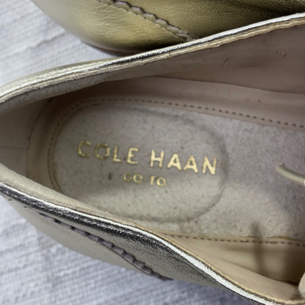 Cole Haan Grand 360 Gold Metallic Leather Oxford Shoes W20351 Womens 6B - Picture 3 of 11